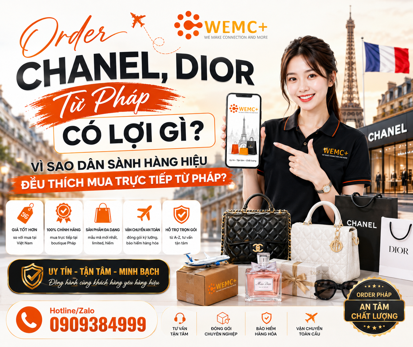 Order Chanel, Dior từ Pháp không chỉ giúp khách hàng sở hữu hàng authentic với mức giá tốt hơn mà còn mở ra cơ hội tiếp cận các bộ sưu tập mới, hàng limited và trải nghiệm luxury chuẩn Pháp.