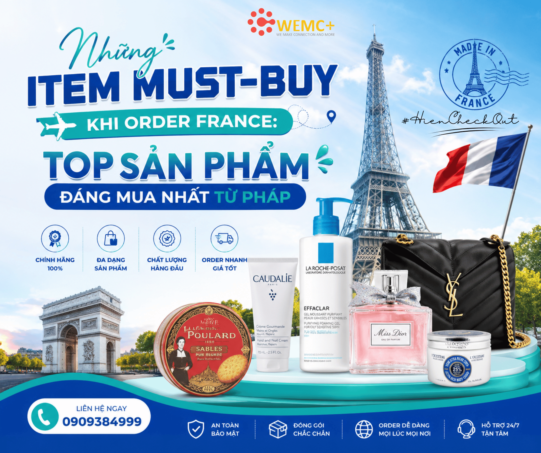 Nếu đang tìm kiếm những item must-buy khi order France, mỹ phẩm Pháp, nước hoa Pháp, thực phẩm chức năng, sản phẩm mẹ & bé, thời trang và đồ gia dụng chính là những lựa chọn đáng cân nhắc nhất. Việc lựa chọn đúng sản phẩm cùng đơn vị mua hộ uy tín sẽ giúp bạn dễ dàng sở hữu hàng Pháp chính hãng với mức chi phí tối ưu và trải nghiệm mua sắm thuận tiện hơn bao giờ hết.