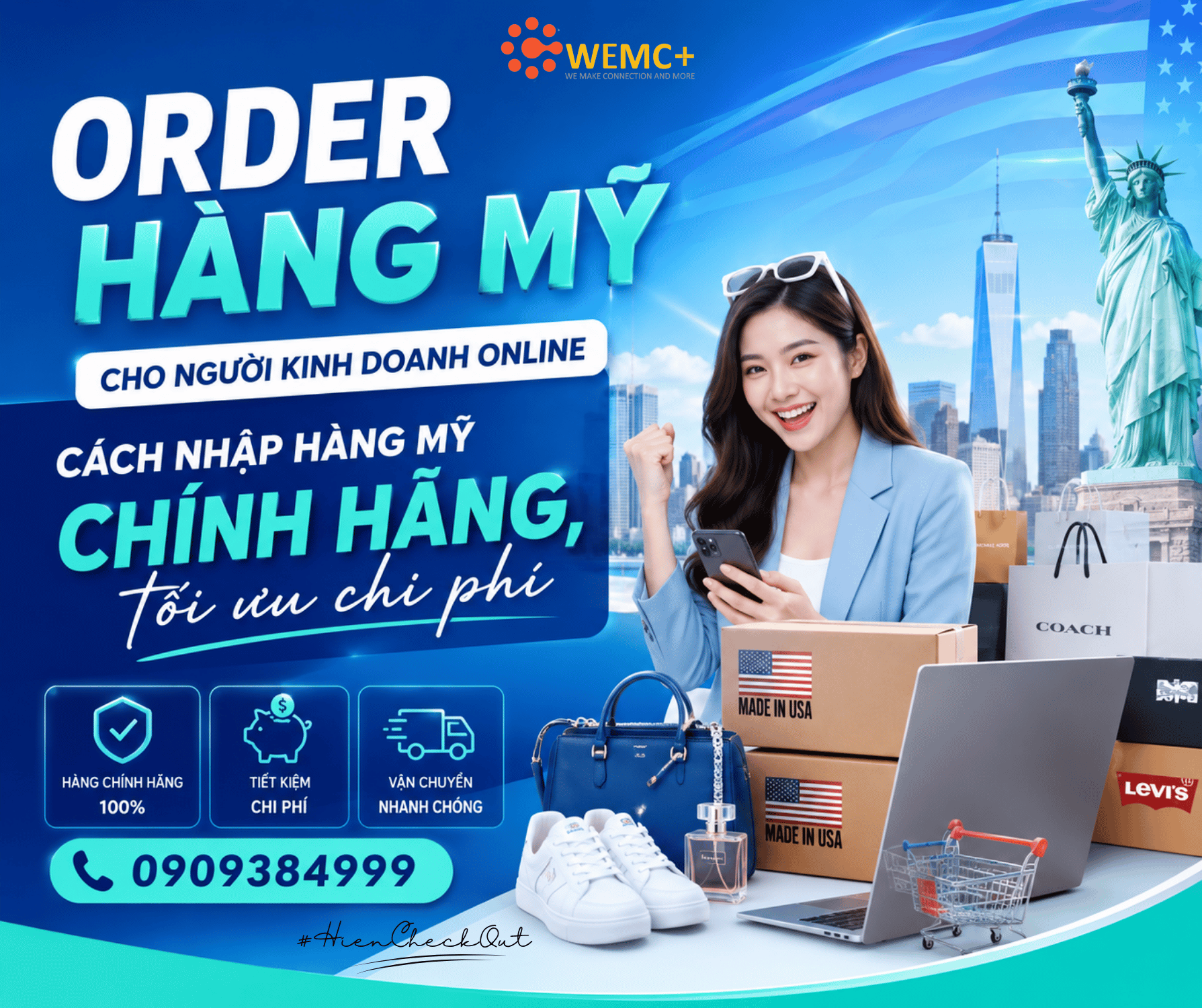 Order hàng Mỹ cho người kinh doanh online là giải pháp giúp shop tiếp cận nguồn sản phẩm đa dạng, thương hiệu phong phú và nhiều cơ hội săn hàng giá tốt. Tuy nhiên, để kinh doanh có lợi nhuận, bạn không nên chỉ quan tâm đến giá sale mà cần đánh giá toàn bộ quy trình: chọn sản phẩm – tìm nguồn hàng – tính giá vốn – order – vận chuyển – kiểm soát tồn kho – xây dựng giá bán.